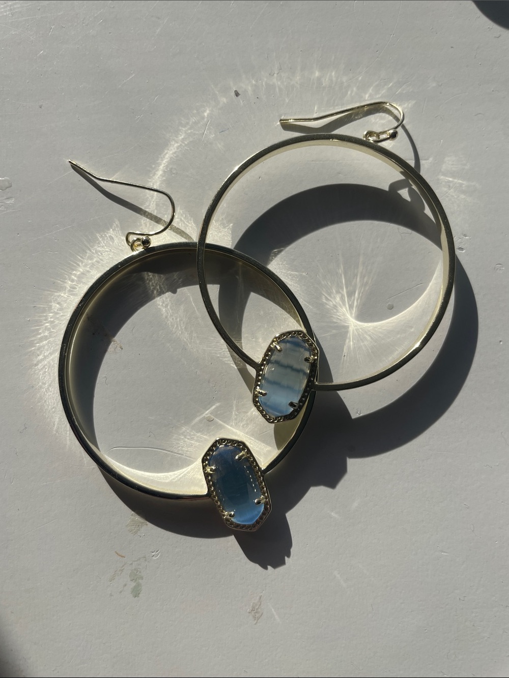 Kendra Scott Blue Stone Hoop Earrings
